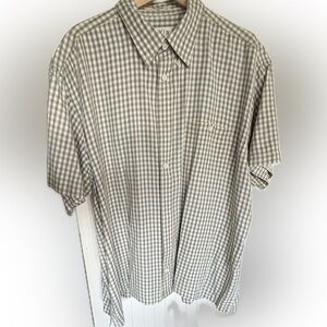 Orvis Men's Casual Checkered Shirt - Gray and White